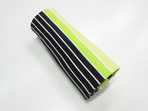 Great value 65cm Mini Roll Remnant- Laser Stripe Spandex- Lime available to order online Australia