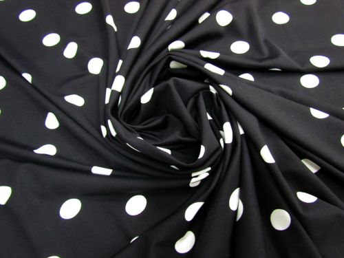 Great value 20m Roll of Confetti Dot Lightweight Spandex- Black #7480 available to order online Australia