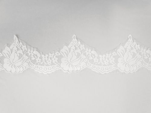 Great value 105mm Rose Whimsy Lace Trim 2.6m Piece- Shiny Ivory #T252 available to order online Australia