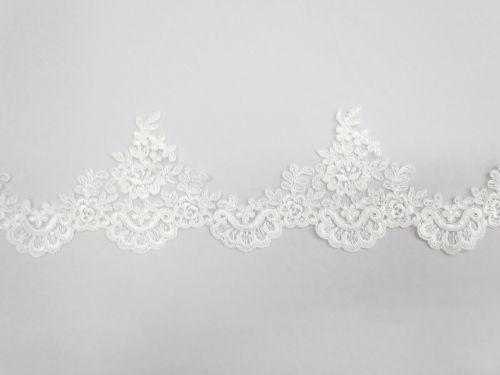 Great value 110mm Royal Flowers Lace Trim- Ivory #T254 available to order online Australia