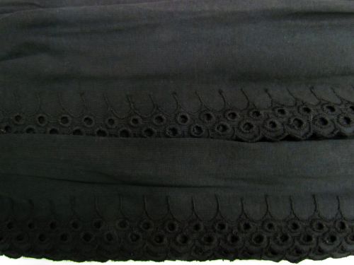 Great value Cotton Jersey Broderie Trim- Black #880 available to order online Australia