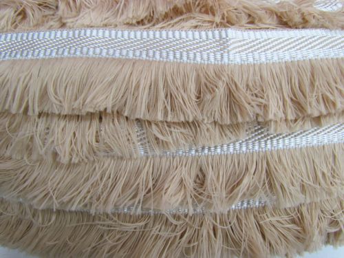 Great value 70mm Embroidered Tape Fringe- Beige & White #884 available to order online Australia