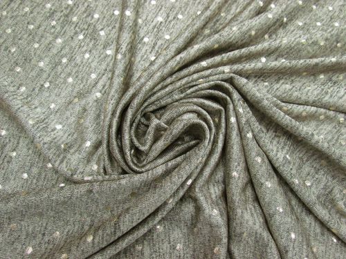 Metallic Foil Spot Marle Jersey- Gold #4277