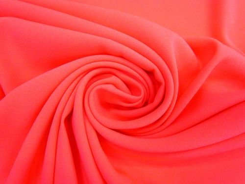 Great value Satin Back Crepe- Fluro Peach Pink #10057 available to order online Australia