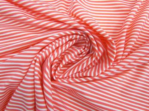 Great value 2mm Stripe Matte Spandex- Neon Coral #10199 available to order online Australia