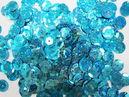 Great value 24gm Sequin Pack- Holographic Aqua- 12mm #033 available to order online Australia