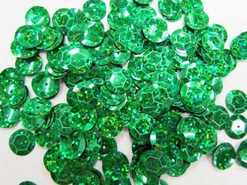 Great value 24gm Sequin Pack- Holographic Emerald- 12mm #035 available to order online Australia