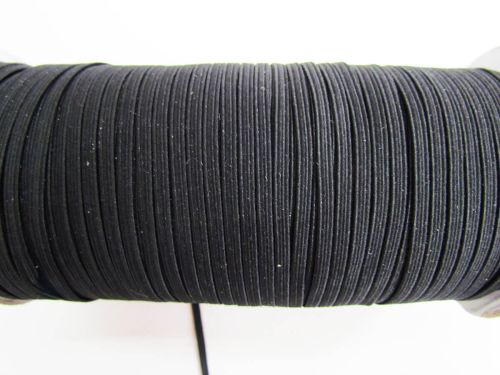 Great value 182m Roll of 3mm Braided Elastic- Black #1005M available to order online Australia