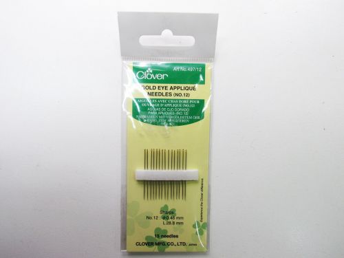 Great value Clover Gold Eye Applique Needles No.12 available to order online Australia
