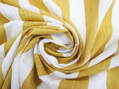 Great value Byron Stripe Slub Weave Cotton- Olive Yellow #10730 available to order online Australia