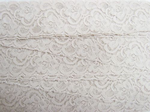 Great value 55mm Josephine Stretch Floral Lace Trim- Pearl Beige #268 available to order online Australia