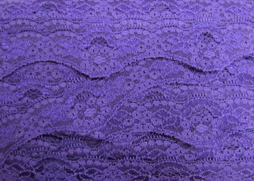 Great value 40mm Wave Edge Stretch Floral Lace Trim- Purple #278 available to order online Australia