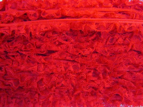 Great value 20mm Layla Lace Frill Trim- Red #346 available to order online Australia