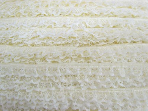 Great value 15mm Frill Lace Trim- Butter Cream #378 available to order online Australia