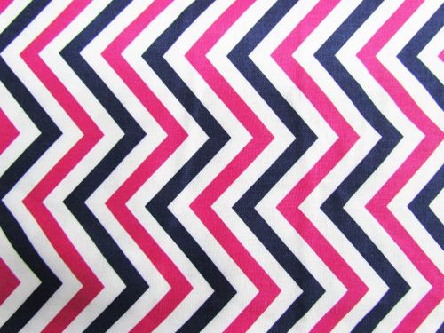 Great value Chevron Stripe Cotton- Pink / Navy #PW1020 available to order online Australia