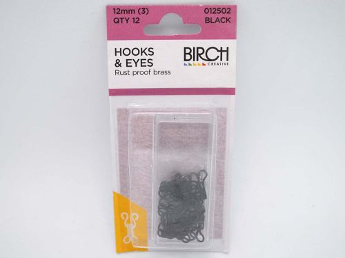 Great value Hooks and Eyes - 12mm - Black available to order online Australia