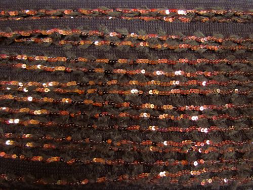 Great value 20mm Fluffy Sequin Trim- Autumn Brown #627 available to order online Australia