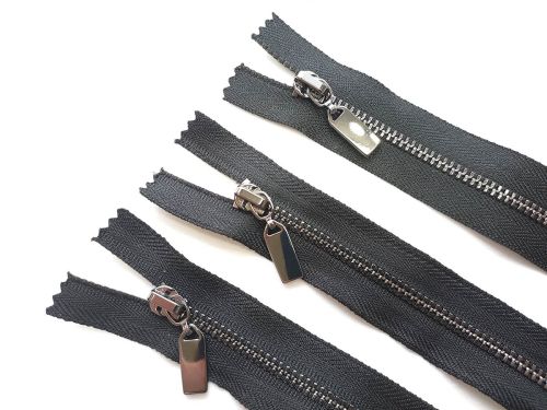 Great value 12cm Closed Metal Zipper- 3pk- Gunmetal/Black TRW47 available to order online Australia