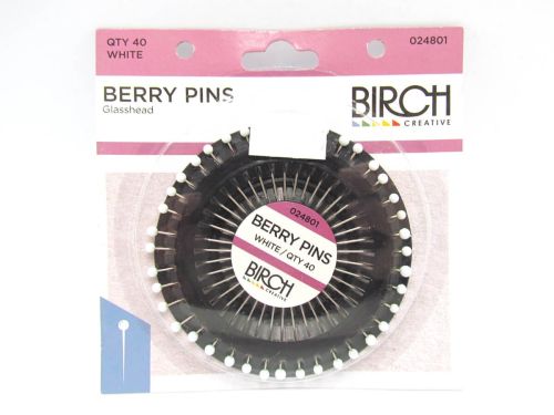 Great value Berry Pins- Glasshead- White- Pack of 40 available to order online Australia