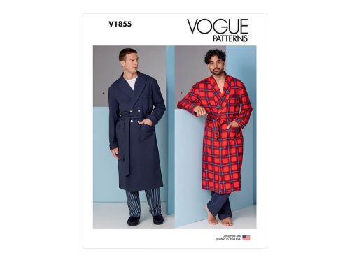 Great value Vogue Pattern V1855 Men's Robe and Belt- Size MUU (34-36-38-40) available to order online Australia