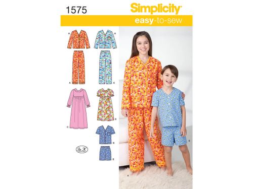 Great value Simplicity Pattern S1575 Child's, Girl's and Boy's Loungewear- Size K5 (7-8-10-12-14) available to order online Australia