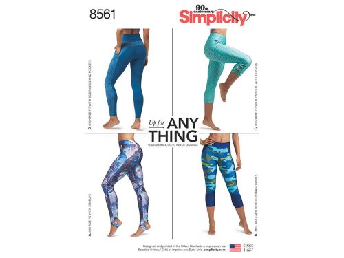 Great value Simplicity Pattern S8561 Women’s Leggings- Size AA (XS-S-M-L-XL) available to order online Australia