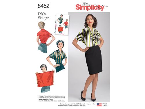 Great value Simplicity Pattern S8452 Women’s Vintage Knit Blouse- Size A (S-M-L) available to order online Australia