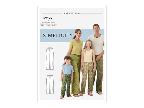 Great value Simplicity Pattern S9129 Unisex Sleepwear- Size A (XS - L / XS - XL) available to order online Australia