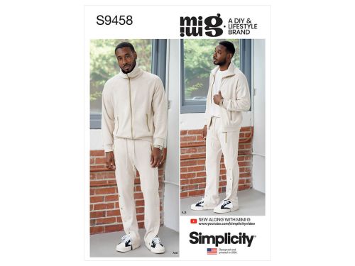 Great value Simplicity Pattern S9458 MEN'S KNIT JACKET & PANT- Size A (XS-S-M-L-XL) available to order online Australia