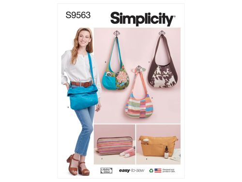 Great value Simplicity Pattern S9563 Slouch Bags, Purse Organizer and Cosmetic Case- Size OS (One Size Only) available to order online Australia