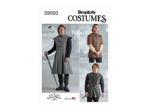 Great value Simplicity Pattern S9593 MEN'S COAT, JACKET, VEST- Size AA (38-40-42-44) available to order online Australia