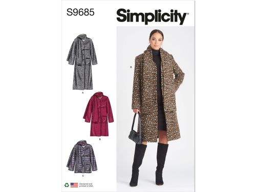 Great value Simplicity Pattern S9685 MISSES' COAT AND JACKET- Size D5 (4-6-8-10-12) available to order online Australia