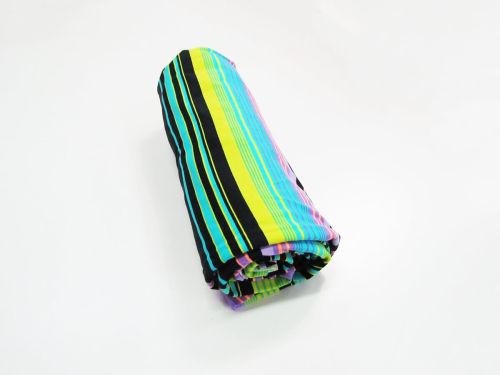 Great value 1m Mini Roll Remnant- All Of The Lights Stripe Spandex available to order online Australia