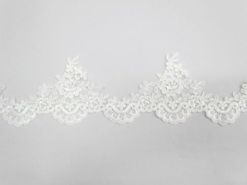 Great value 110mm Royal Flowers Lace Trim- Ivory #T254 available to order online Australia