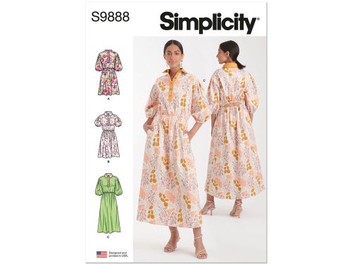 Great value Simplicity Pattern S9888 MISSES' DRESSES- Size H5 (6-8-10-12-14) available to order online Australia