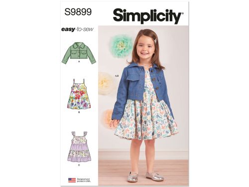 Great value Simplicity Pattern S9899 TODDLERS' JACKET AND DRESSES- Size A (1/2-1-2-3-4) available to order online Australia