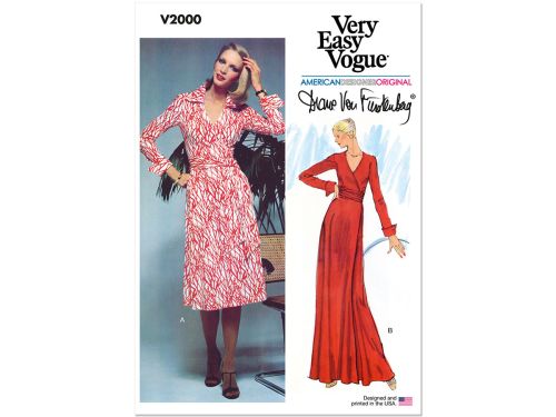 Great value Vogue Pattern V2000 MISSES' DVF WRAP DRESS- Size H5(6-8-10-12-14) available to order online Australia