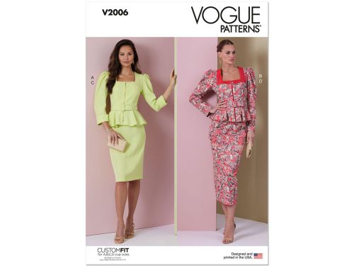 Great value Vogue Pattern V2006 MISSES' TWO PIECE DRESS- Size B5(8-10-12-14-16) available to order online Australia