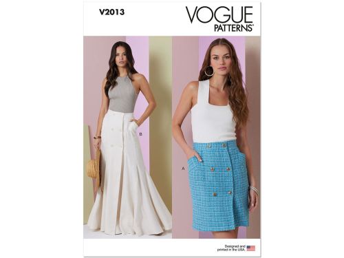 Great value Vogue Pattern V2013 MISSES' SKIRT IN TWO LENGTHS- Size H5(6-8-10-12-14) available to order online Australia