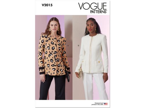 Great value Vogue Pattern V2015 MISSES' JACKETS- Size B5(8-10-12-14-16) available to order online Australia