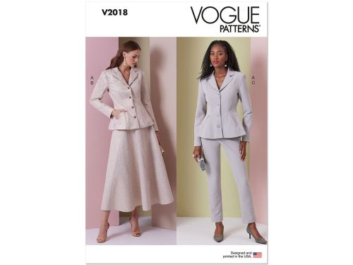 Great value Vogue Pattern V2018 MISSES' JACKET, SKIRT AND PANTS- Size D5 (4-6-8-10-12) available to order online Australia