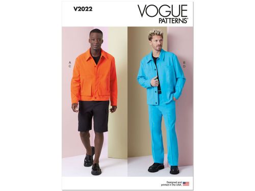 Great value Vogue Pattern V2022 MEN'S JACKETS, SHORTS AND PANTS- Size AA (34-36-38-40-42) available to order online Australia