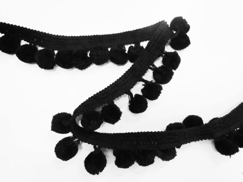 Great value Jumbo Pom Pom Trim- Black #T448 available to order online Australia