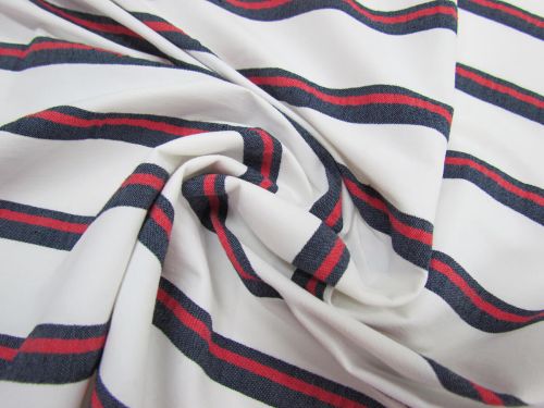 Great value 20m Roll of Coastline Stripe Lightweight Stretch Woven #1760 available to order online Australia