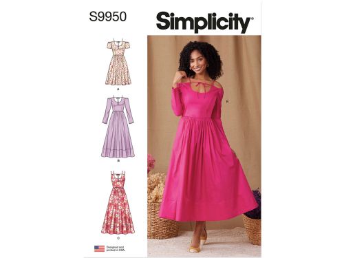 Great value Simplicity Pattern S9950 MISSES' DRESS WITH SLEEVE AND LENGTH VARIATIONS- Size Y5 (18-20-22-24-26) available to order online Australia