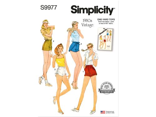 Great value Simplicity Pattern S9977 MISSES' SHORTS- Size A (6-8-10-12-14) available to order online Australia