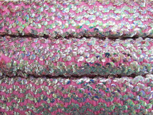 Great value 50mm Stretch Sequin Trim- Fairy Floss T537 available to order online Australia