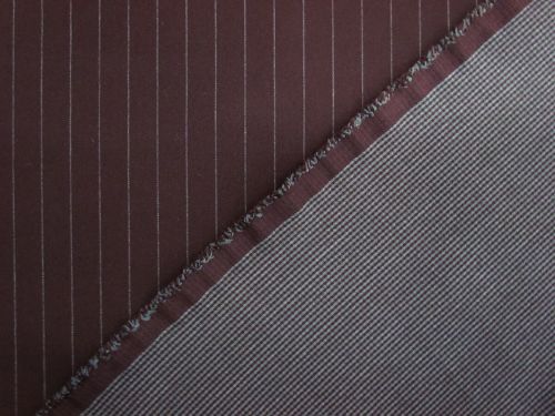 Great value Double Faced Stretch Suiting- Burgundy Pinstripe And Mini Check #11873 available to order online Australia