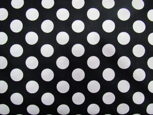 Great value Polka Dot Cotton- White On Black #PW1483 available to order online Australia