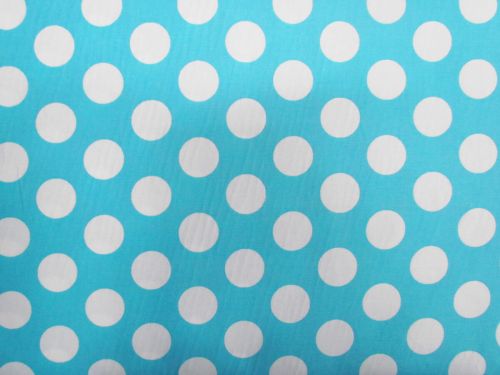 Great value Polka Dot Cotton- White On Aqua #PW1485 available to order online Australia